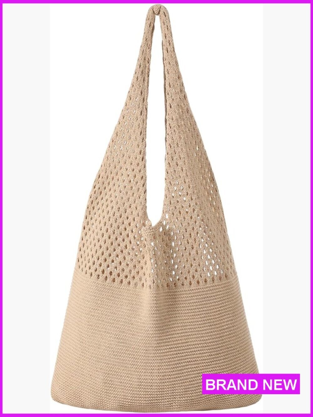 Crochet Beach Tote Bag Stylish Mesh Shoulder Bag Summer Vacation Boho Tote